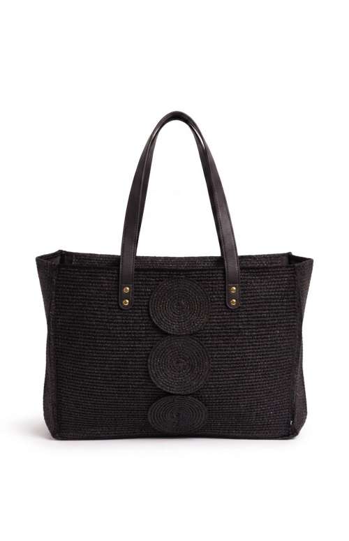 SHINY STRAW TOTE BAG