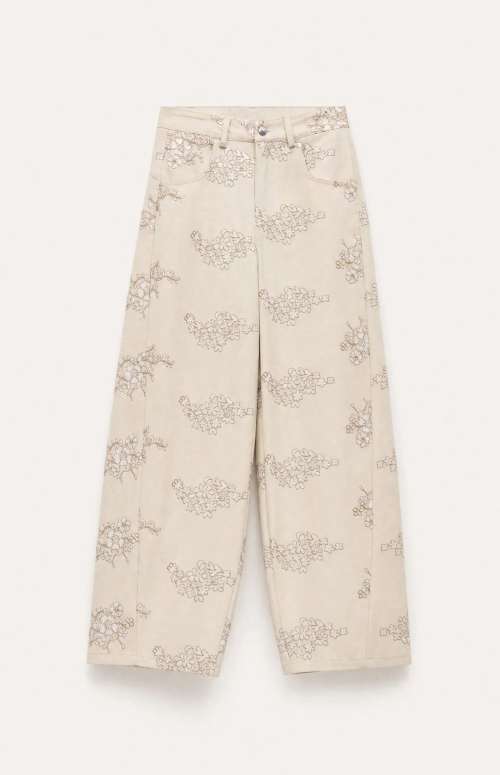 FLORAL EMBROIDERED PANTS