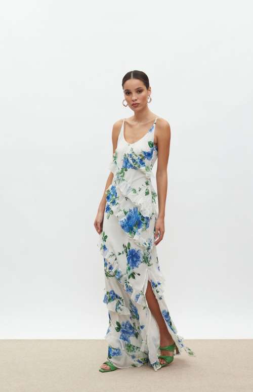 KLELIA DRESS | WHITE/BLUE FLORAL
