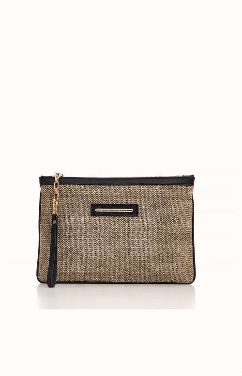 OLIVE STRAW CLUTCH BAG