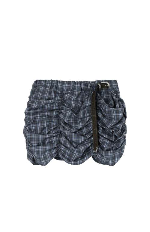 RUCHED MINI SKIRT WITH BELT