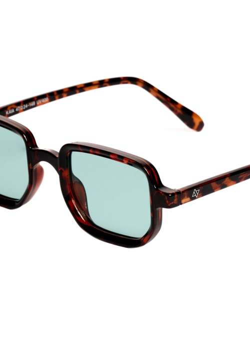 KAIA DARK BROWN/GREEN SUNGLASSES