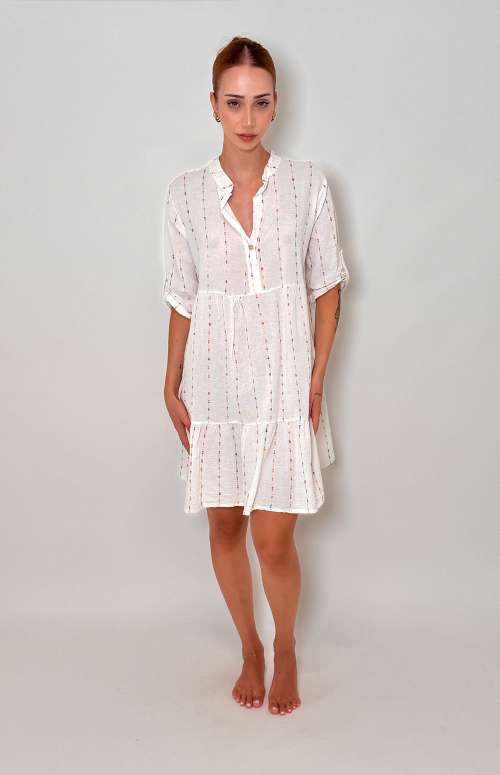 COTTON LINEN MINI DRESS
