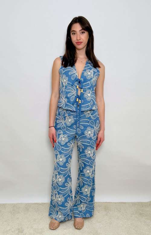 CO-ORD EMBROIDERY | TIE DETAIL WITH BEADS