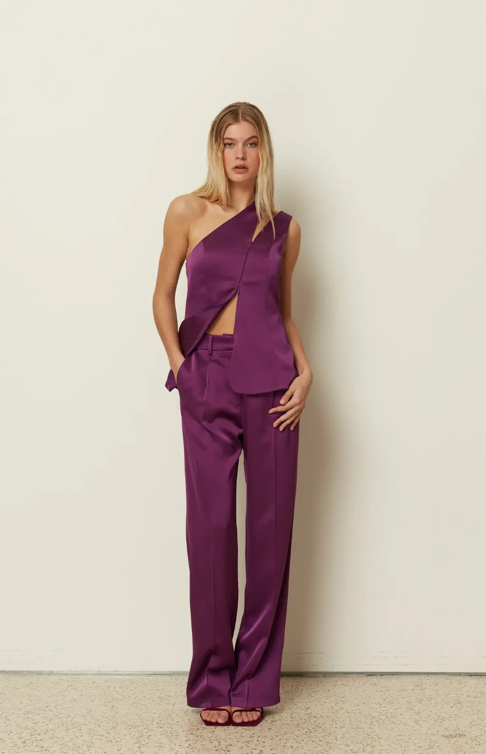 SATIN TAILORED PANTS
