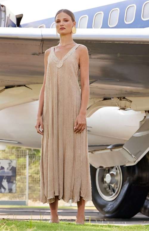 KNITTED V-NECK DRESS