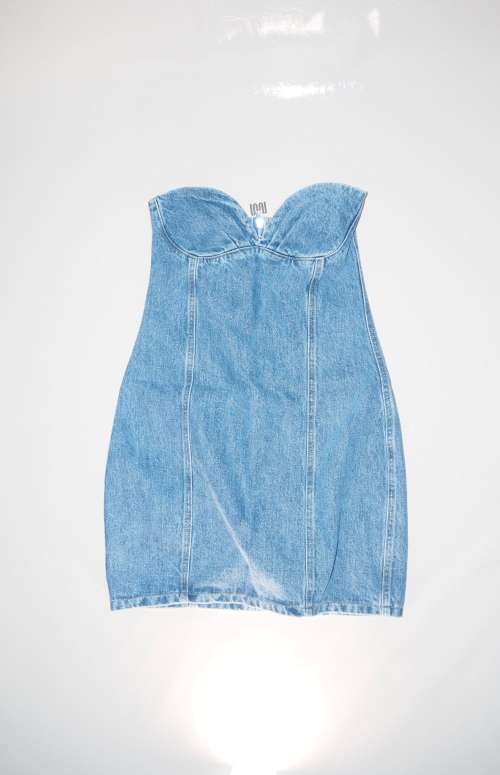MINI DENIM BUSTIER DRESS