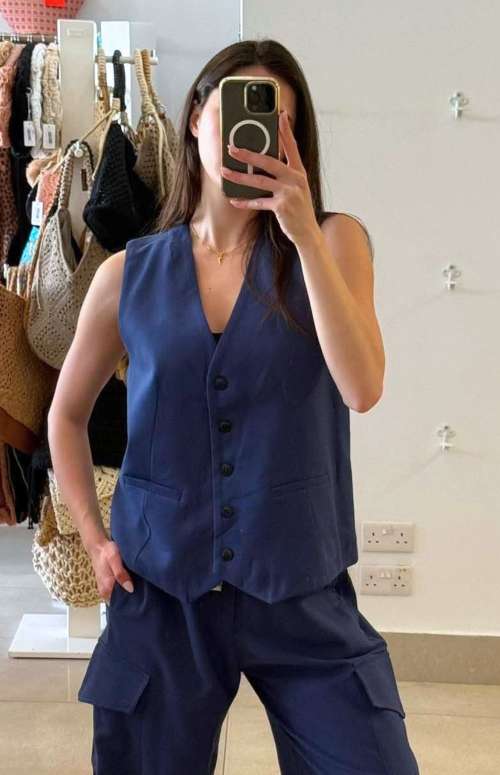 LINEN BLEND VEST