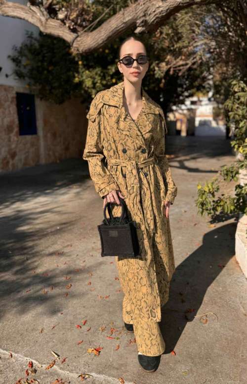 PYTHON PRINT TRENCH COAT