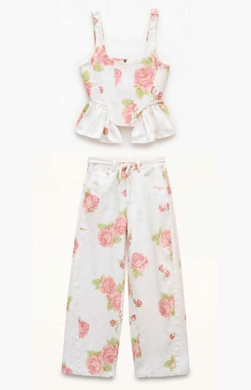 CO-ORD FLORAL PRINT | CORSET TOP & TROUSERS