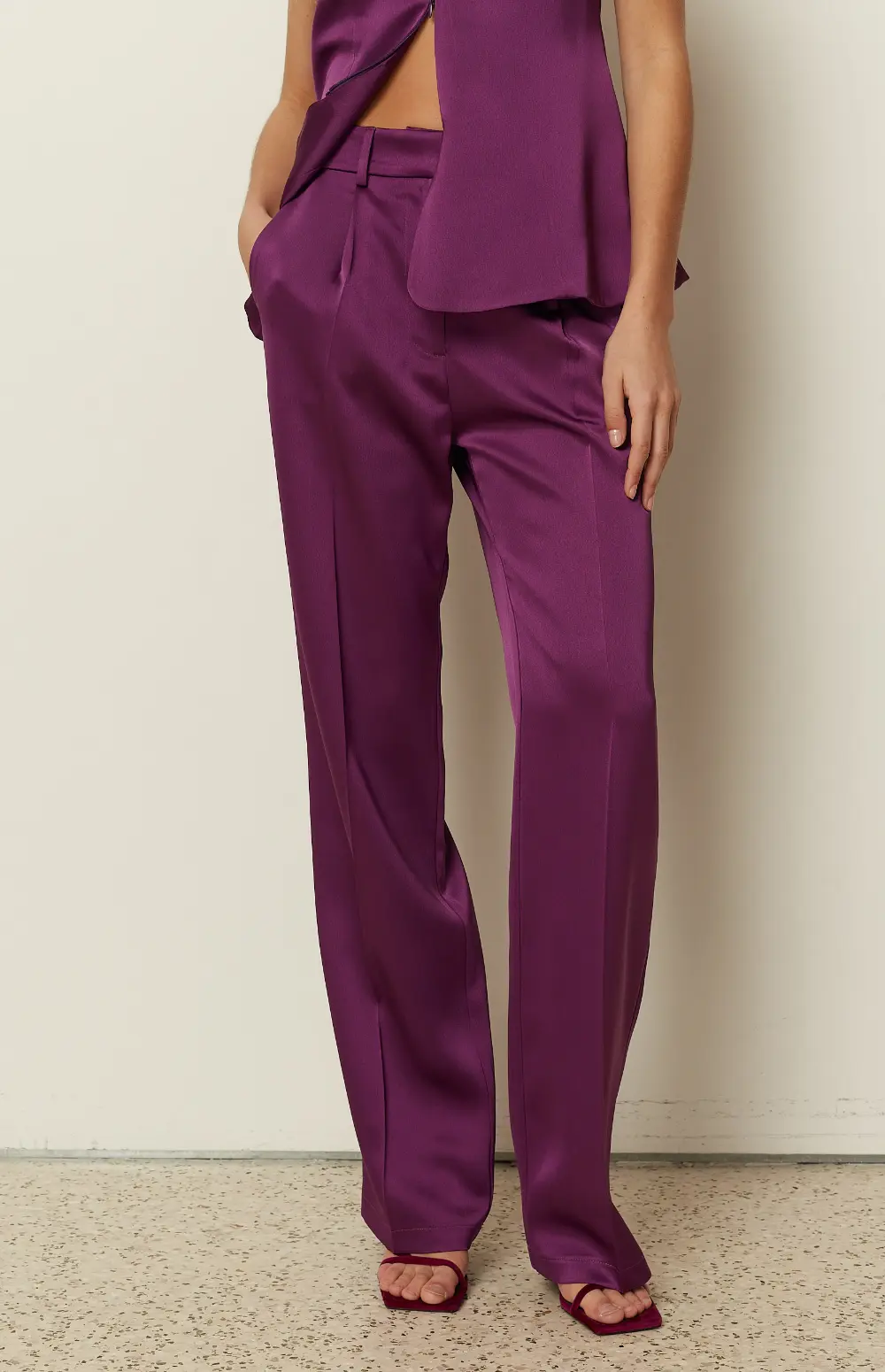 SATIN TAILORED PANTS