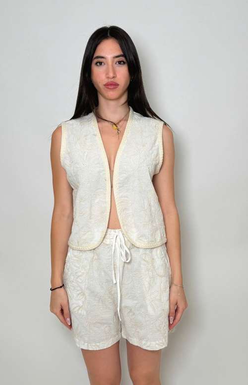 CO-ORD EMBROIDERED | VEST & SHORTS