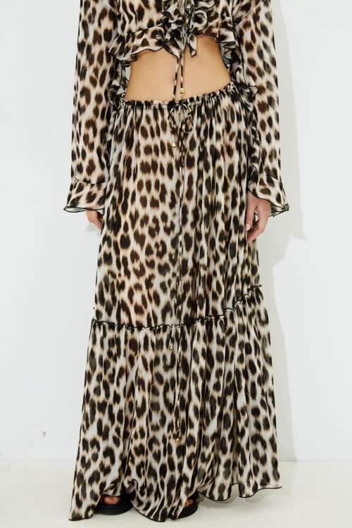 ALMA LEOPARD BOHO SKIRT