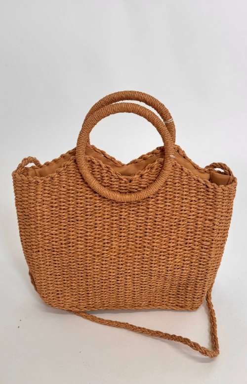 BEACH BAG WITH ROUND HANDLE