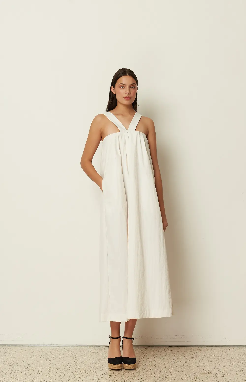 HALTER A LINE LONG DRESS