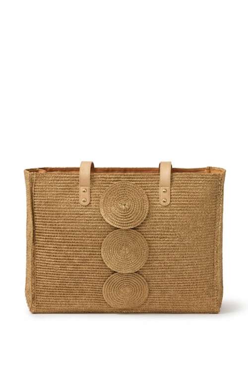 SHINY STRAW TOTE BAG