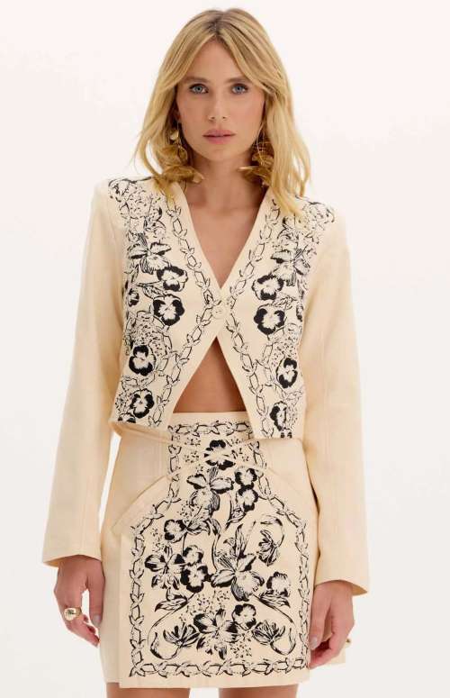 SHORT BLAZER WITH PRINT