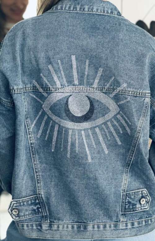 DENIM JACKET WITH RHINESTONES