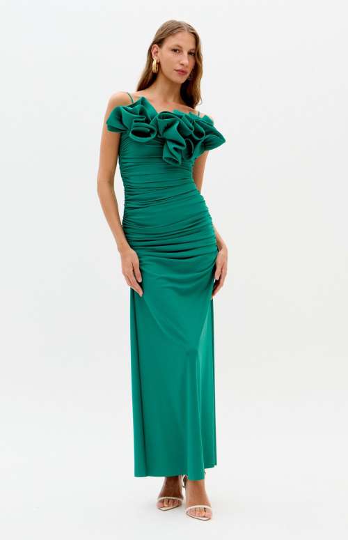 DRESS WITH RUFFLE BUST