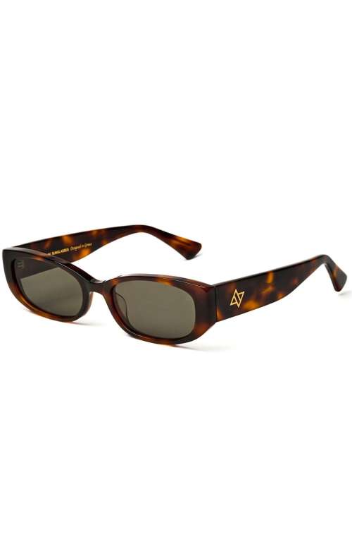 NOEMIE BROWN/DARK GREEN SUNGLASSES