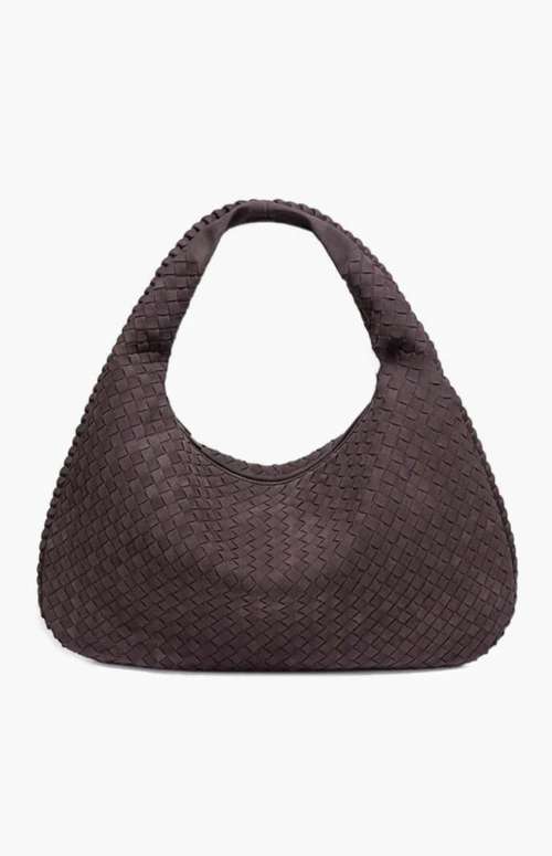 WOVEN HANDBAG | DARK BROWN