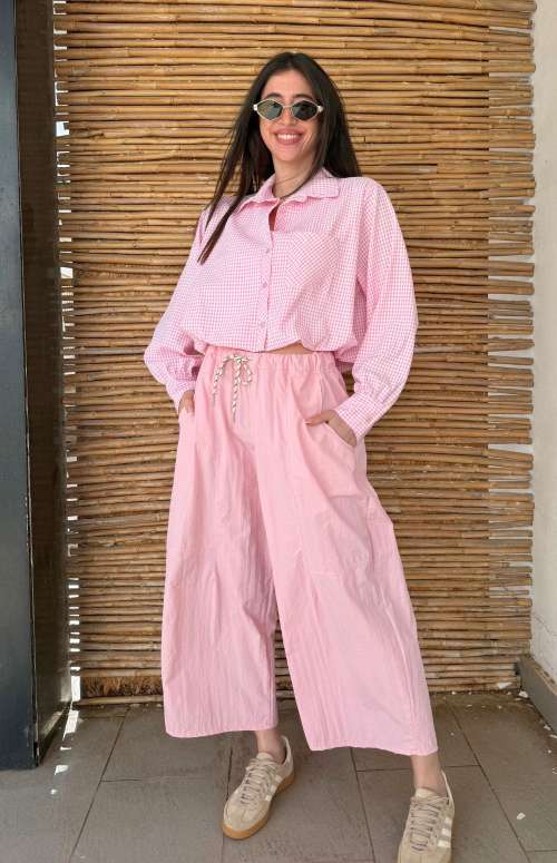 WIDE LEG TROUSERS WITH DRAWSTRING