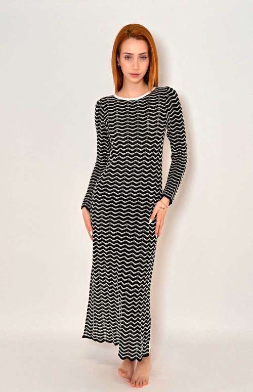 DRESS MAXI OPEN BACK TWO-TONE | BLACK/WHITE