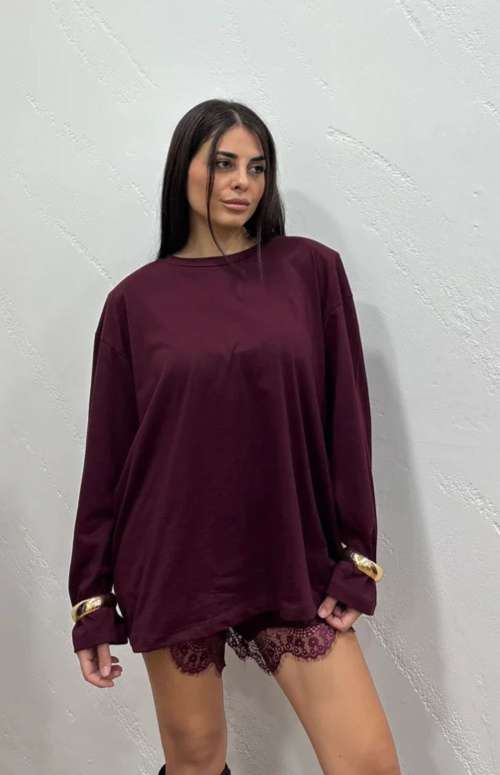 LONG SLEEVE TOP WITH SHOULDER PADS