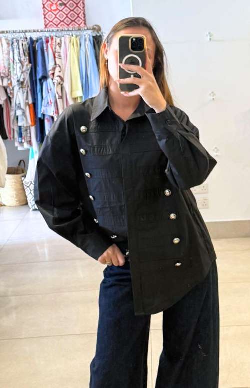 MILITARY STYLE STATEMENT SHIRT