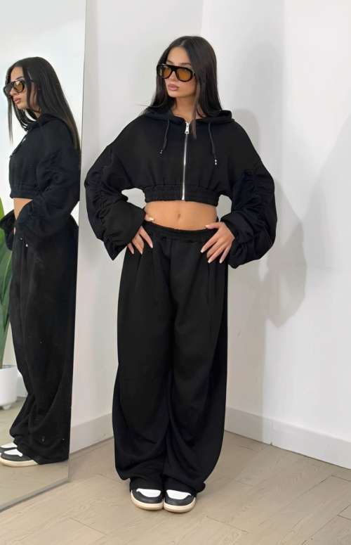 CO-ORD TRACKSUIT | CROP JACKET & BARREL PANTS