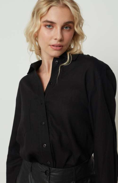 LINEN SHIRT BLACK