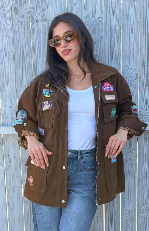 OVERSIZED JACKET WITH PATCHES