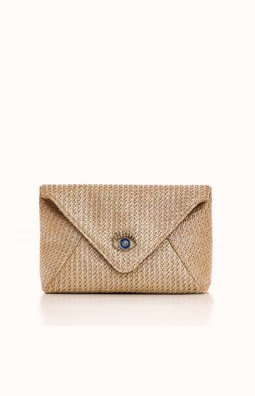 GOLD STRAW ENVY BAG