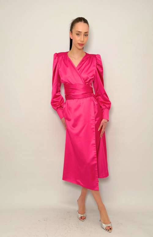 SATIN DRESS | WRAP DETAIL