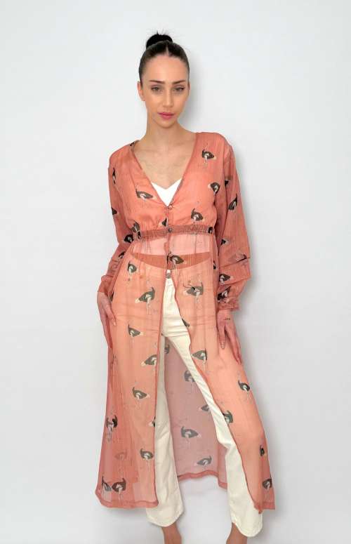 PRINTED SHEER TOP-DRESS