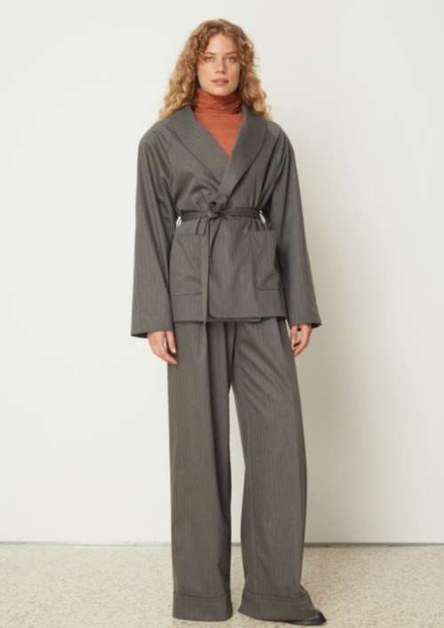 CO-ORD STRIPED | KIMONO JACKET & FLARED PANTS