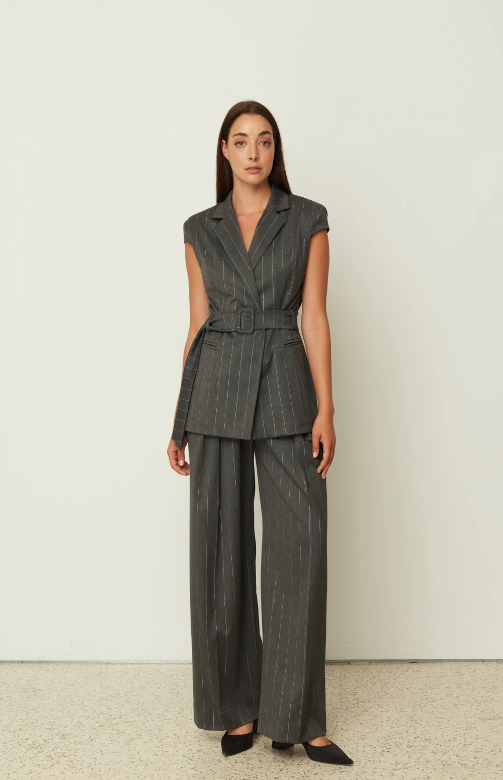 TAILORED PINSTRIPED PANTS