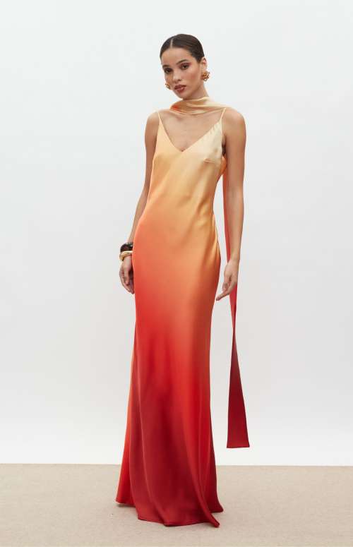 CALISTA DRESS | OMBRE BEIGE-TERRACOTTA