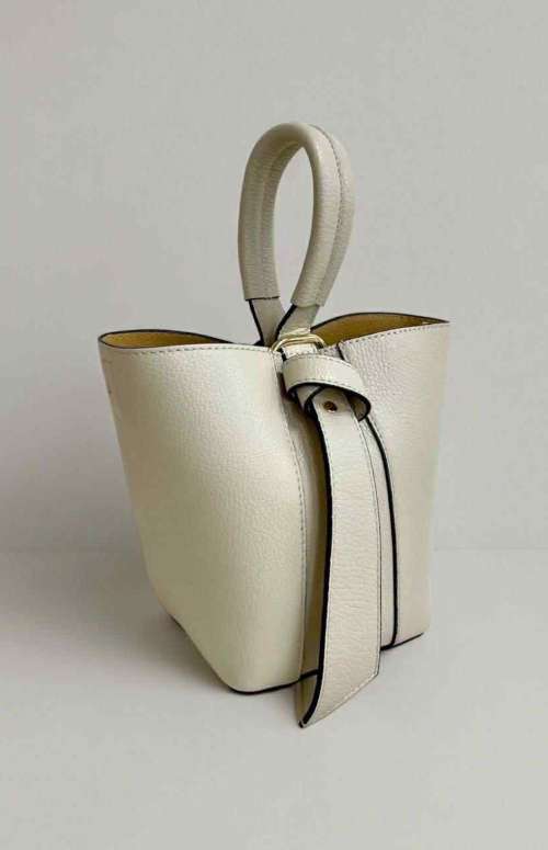 LEATHER BUCKET TOTE BAG
