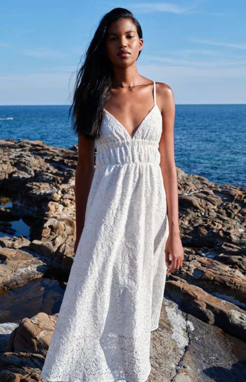 V-NECK MIDI DRESS