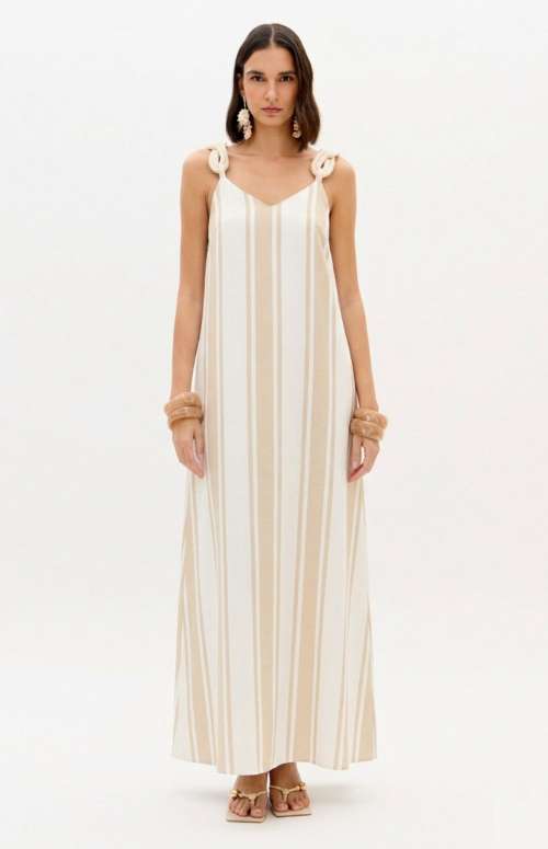 PRINTED DRESS WITH ROPE STRAPS