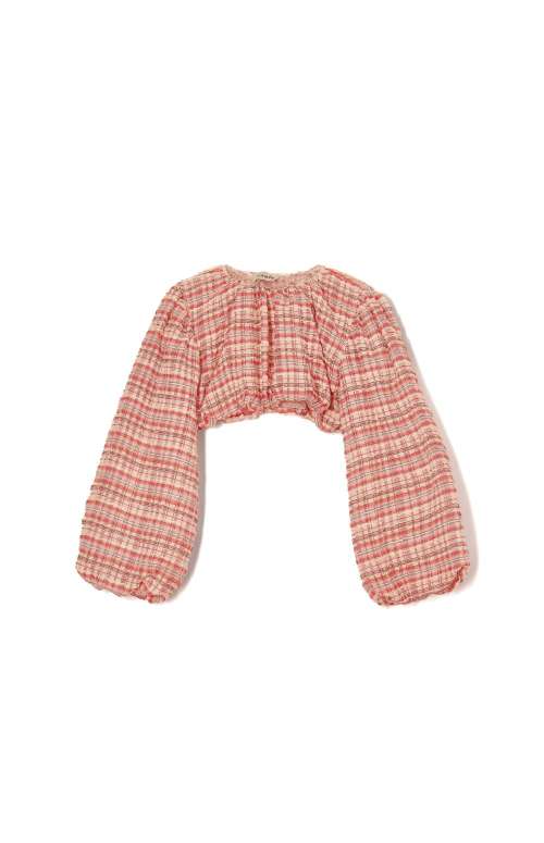 BALLOON CROP TOP RED