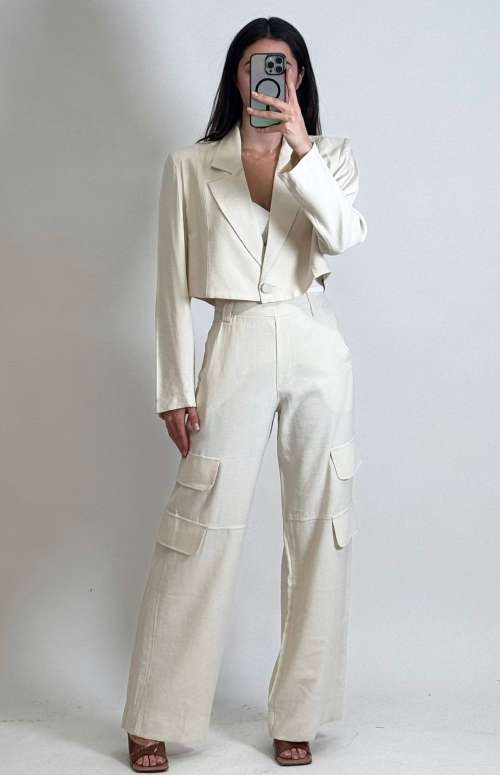 CO-ORD TAILORED BLAZER & WIDE LEG CARGO PANTS