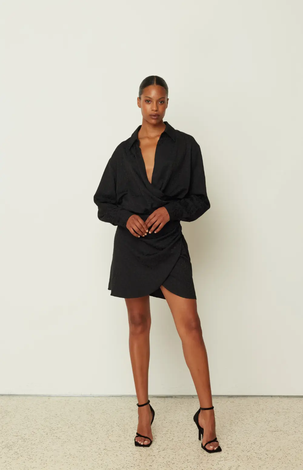 PLEATED SHIRT DRESS