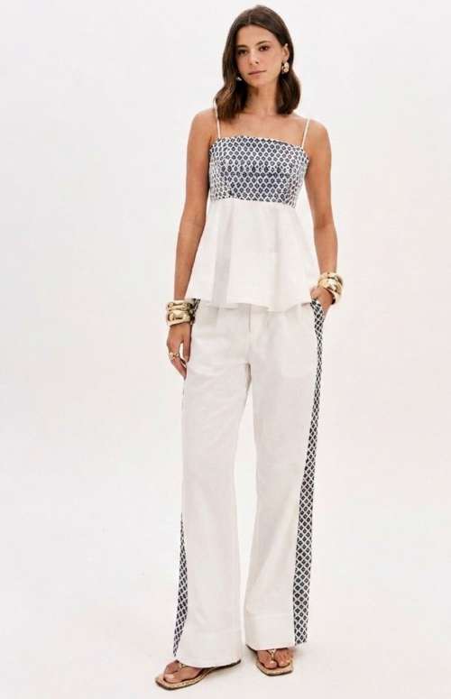 CO-ORD THIN STRAP BLOUSE & HIGH WAISTED TROUSERS