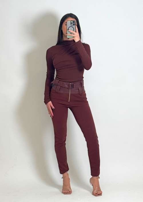 CO-ORD RIBBED TOP & SKINNY TROUSERS