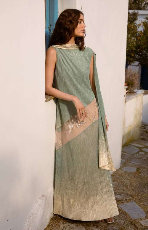 MIREILLE DRESS | FOIL SEQUINED LACE EMBELLISHED