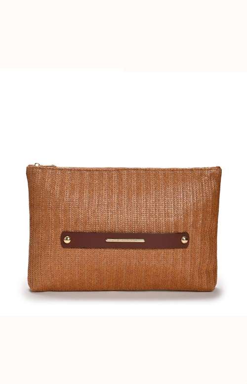 RUSTY STRAW POCHETTE BAG