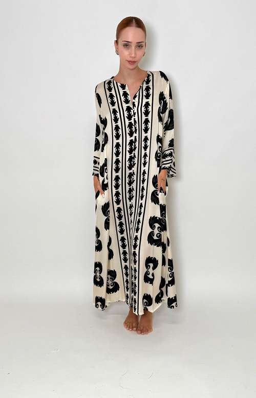 SILK PRINTED MAXI DRESS