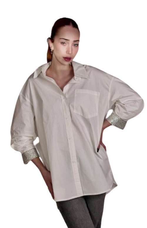 SHIRT WITH CRYSTAL CUFFS